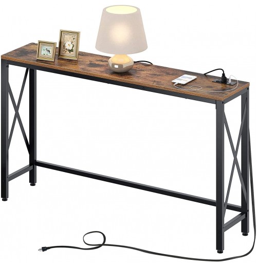 Console Table with Power Outlet, Narrow Sofa Table computer pc desk factory supply Console Table with Power Outlet, Narrow Sofa Table computer pc desk factory supply