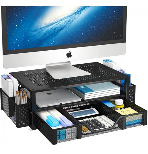 Wholesale Manufacture Office Storage Computer Stand OEM ODM Monitor Stand Metal Computer Desk Organizer PC Holders With Drawers Wholesale Manufacture Office Storage Computer Stand OEM ODM Monitor Stand Metal Computer Desk Organizer PC Holders With Drawers